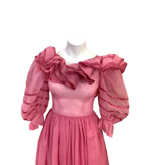1970's Pink Ruffle Dress - Picture 15 of 16